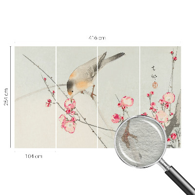 Non-woven fototapet med motiv af en blomsterfugl