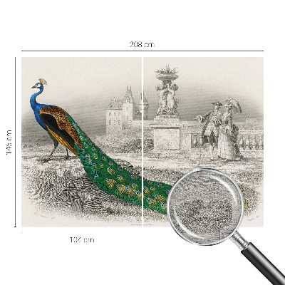 Tapet Farverige fjer