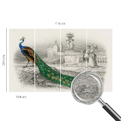 Tapet Farverige fjer