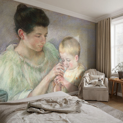 Høj kvalitet fototapet med motiv af forældreomsorg