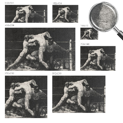 3D fototapet med motiv af boksernes duel