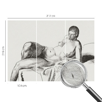 Foto tapet med kunstnerisk motiv af nøgen figur