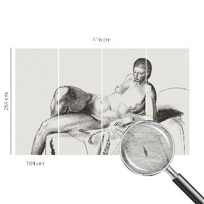 Foto tapet med kunstnerisk motiv af nøgen figur