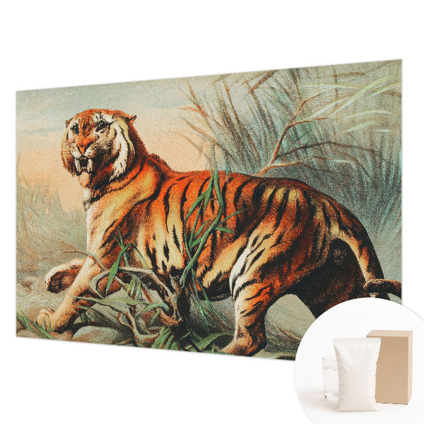 Tapet med tigerprint og naturmotiver