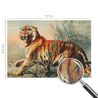 Tapet med tigerprint og naturmotiver