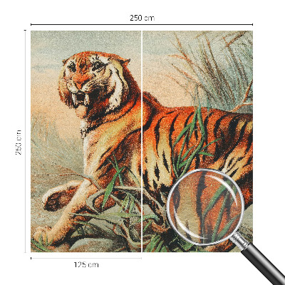 Tapet med tigerprint og naturmotiver