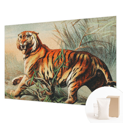 Tapet med tigerprint og naturmotiver