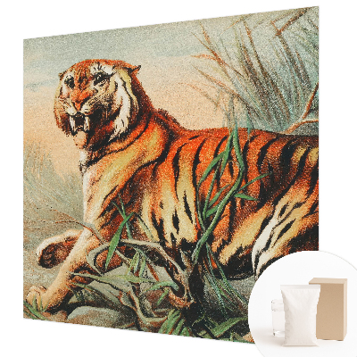 Tapet med tigerprint og naturmotiver