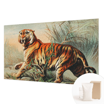 Tapet med tigerprint og naturmotiver