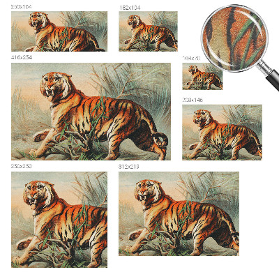 Tapet med tigerprint og naturmotiver