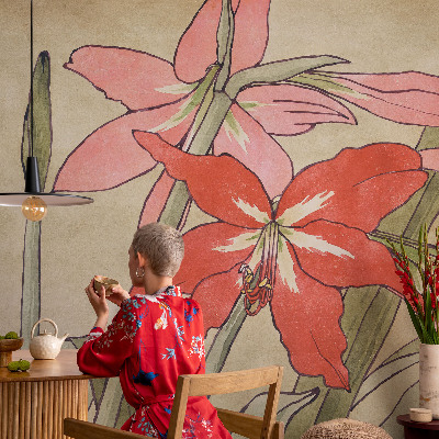 Væg tapet Dagliljeblomster