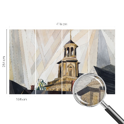 Modern fototapet med et arkitektonisk tårnmotiv