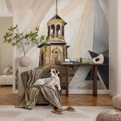 Modern fototapet med et arkitektonisk tårnmotiv
