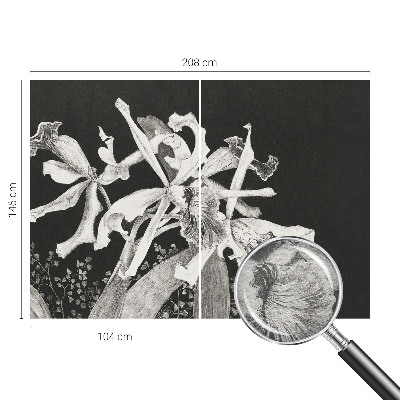 Fotovæg med illustration af en orkidé