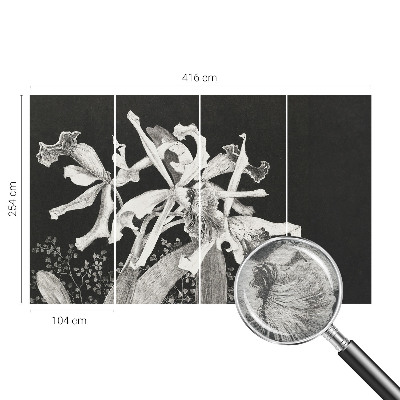 Fotovæg med illustration af en orkidé