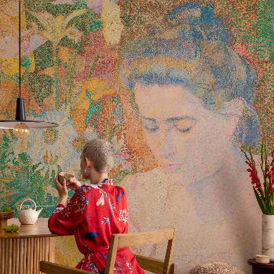 Væg tapet Blomsterportræt