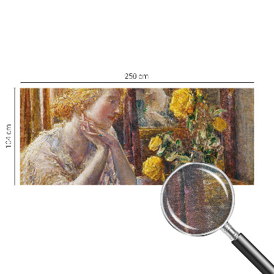 Fototapet soveværelse Kvinde med roser