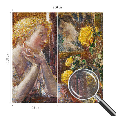 Fototapet soveværelse Kvinde med roser