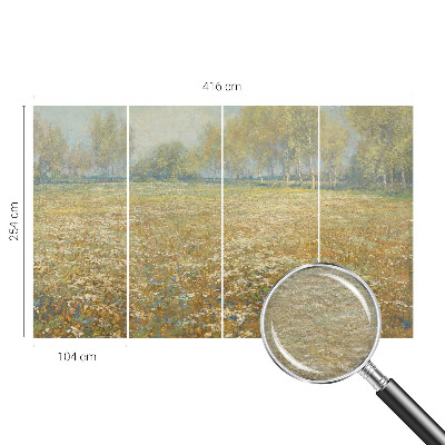 Fototapet til børn med motiv af et blomstrende felt