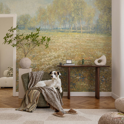Fototapet til børn med motiv af et blomstrende felt