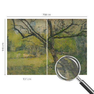 Fotovæg soveværelse Grønt landskab