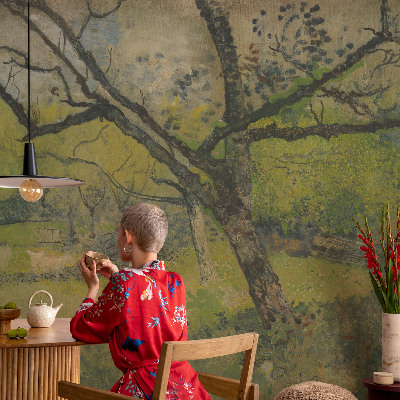 Fotovæg soveværelse Grønt landskab