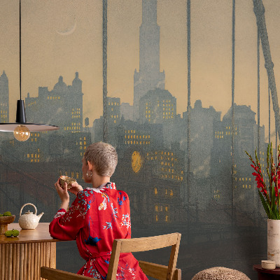Fototapet til børn med aftenpanorama