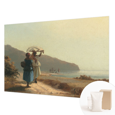 Fotovæg soveværelse En gåtur ved kysten