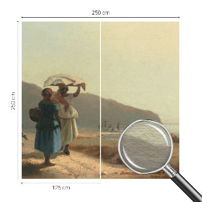 Fotovæg soveværelse En gåtur ved kysten