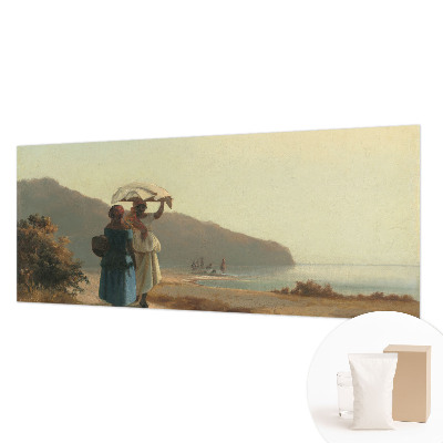 Fotovæg soveværelse En gåtur ved kysten