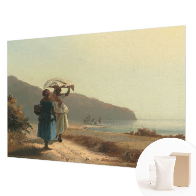 Fotovæg soveværelse En gåtur ved kysten