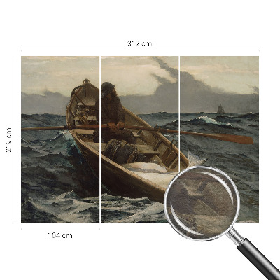Høj kvalitet fototapet med motiv af en fisker på havet