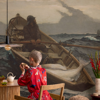 Høj kvalitet fototapet Fisker på havet