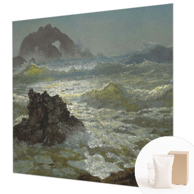 Stor fototapet med motiv af et stormfuldt hav