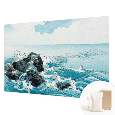 3D fototapet med motiv af en havscene