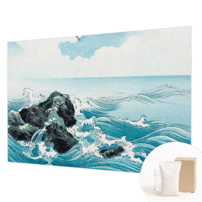 3D fototapet med motiv af en havscene