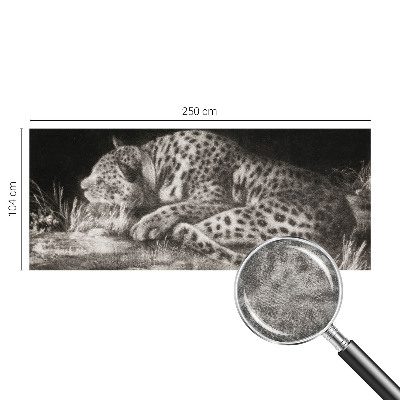 Fotovæg med motiv af en hvilende leopard