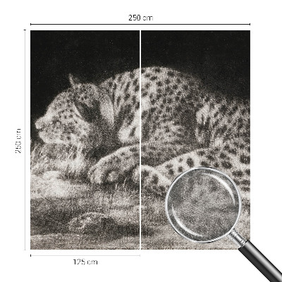 Fotovæg med motiv af en hvilende leopard