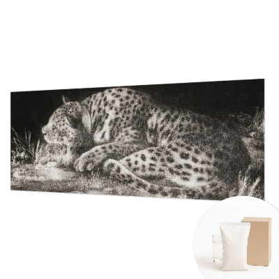 Fotovæg med motiv af en hvilende leopard