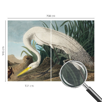 Fotovæg soveværelse Majestætisk hejre