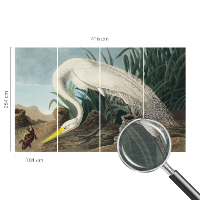 Fotovæg soveværelse Majestætisk hejre