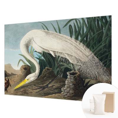 Fotovæg soveværelse Majestætisk hejre