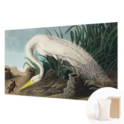 Fotovæg soveværelse Majestætisk hejre