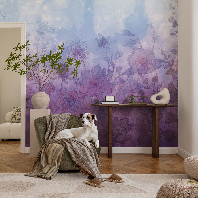 Vlies fototapet med pastelblomster