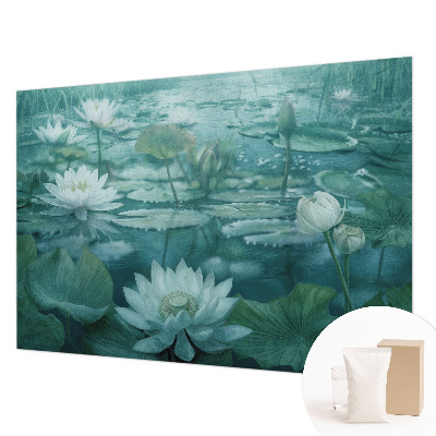 Non-woven fototapet med motiv af vandblomster