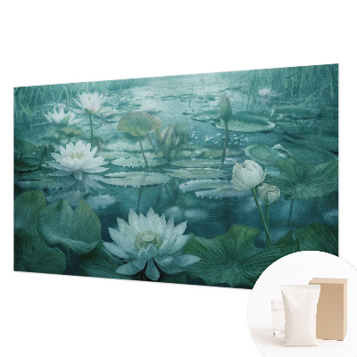 Non-woven fototapet med motiv af vandblomster