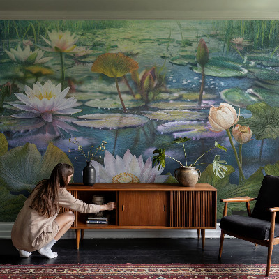 Fotovæg med motiv af damblomster