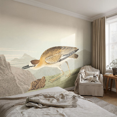 Billedtapet med motiv af landskab i neutral farvepalet til vægdekoration