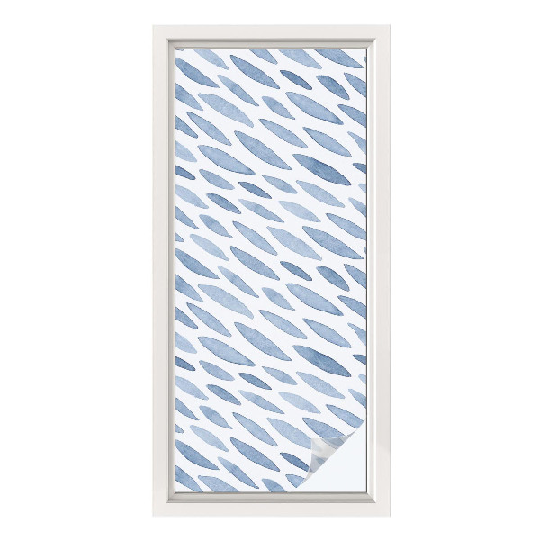 Mælkehvid vinduesfolie med motiv Blå streger
