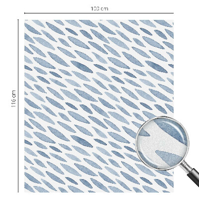 Mælkehvid vinduesfolie med motiv Blå streger